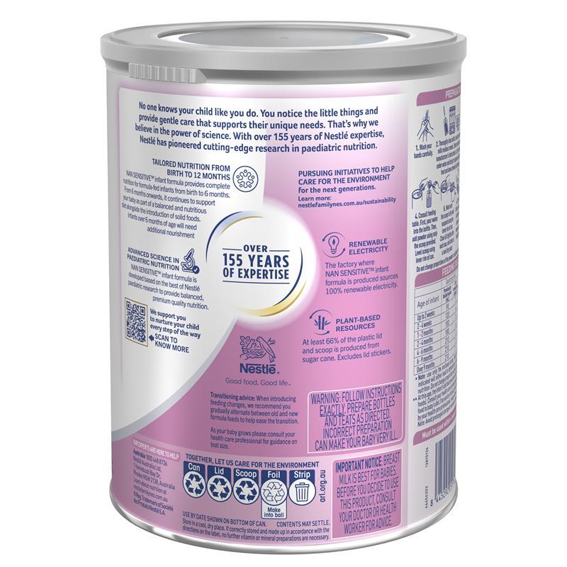 Nestle NAN SENSITIVE Premium Infant Formula for Newborns Suitable from Birth 800g
