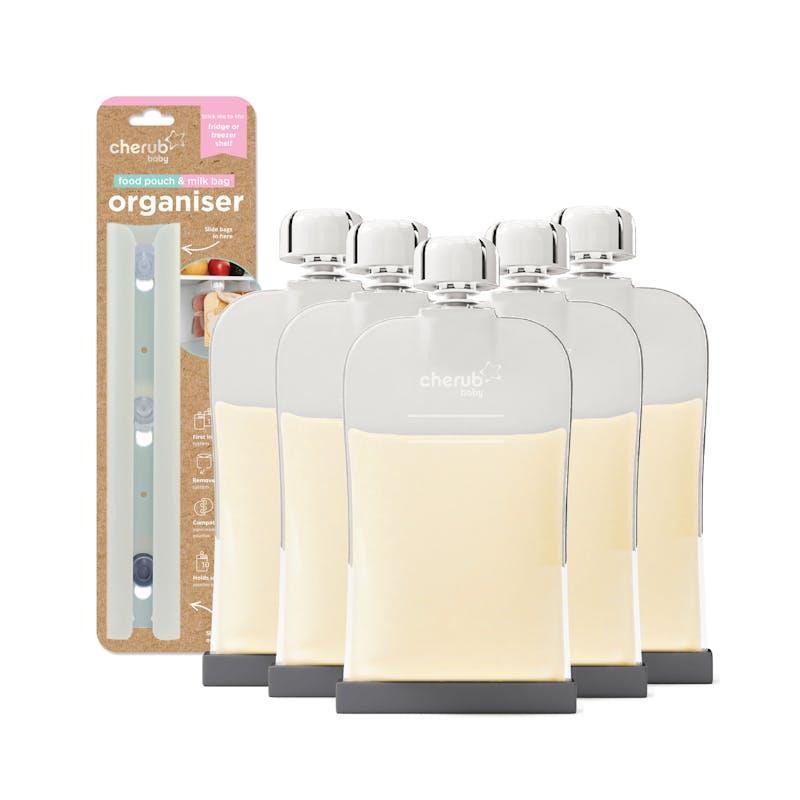 Cherub Baby Reusable Silicone Food Pouch Yoghurt Kit 5 Pack