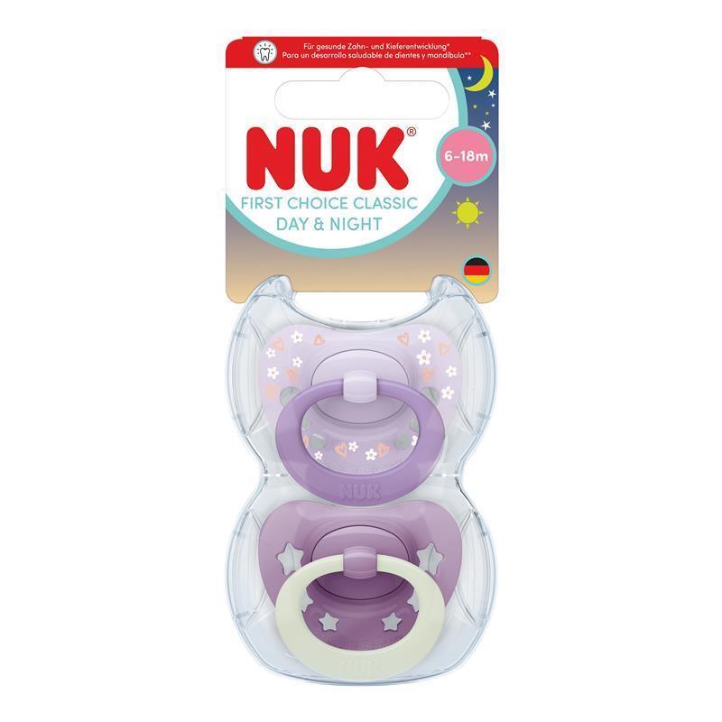 NUK First Choice Classic Day and Night Soother 6-18m Purple