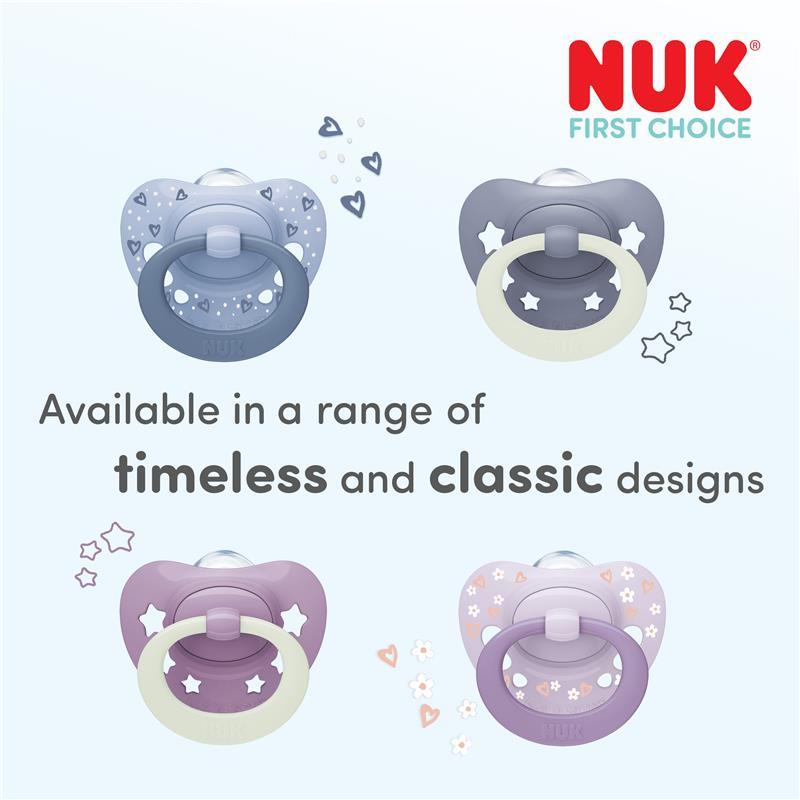 NUK First Choice Classic Day and Night Soother 0-6m Blue