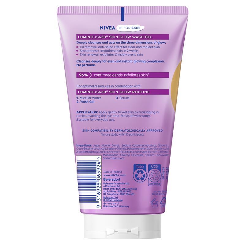 NIVEA Luminous 630 Skin Glow Wash Gel 150ml