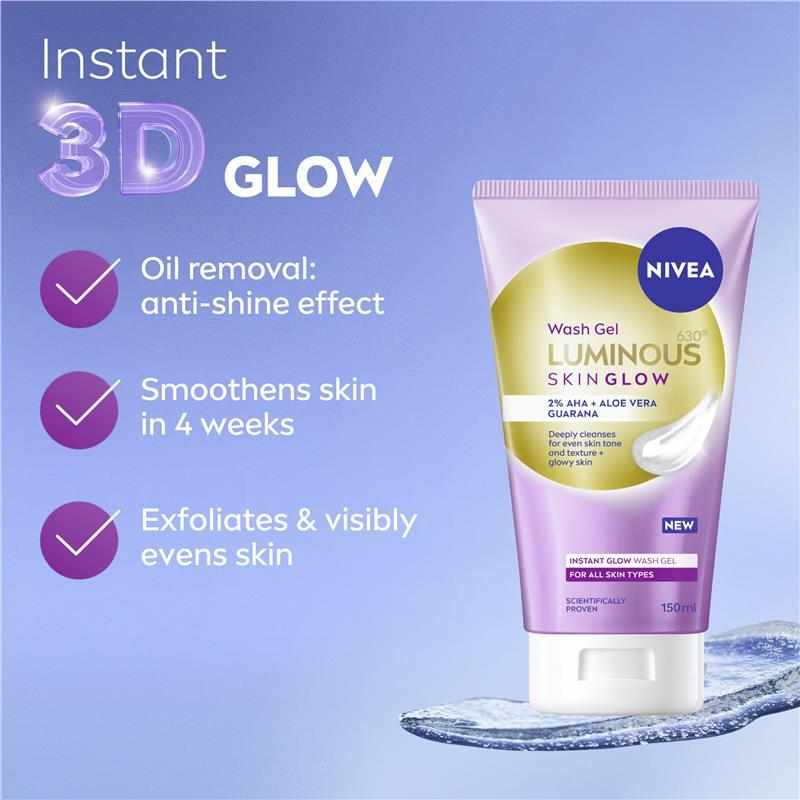 NIVEA Luminous 630 Skin Glow Wash Gel 150ml