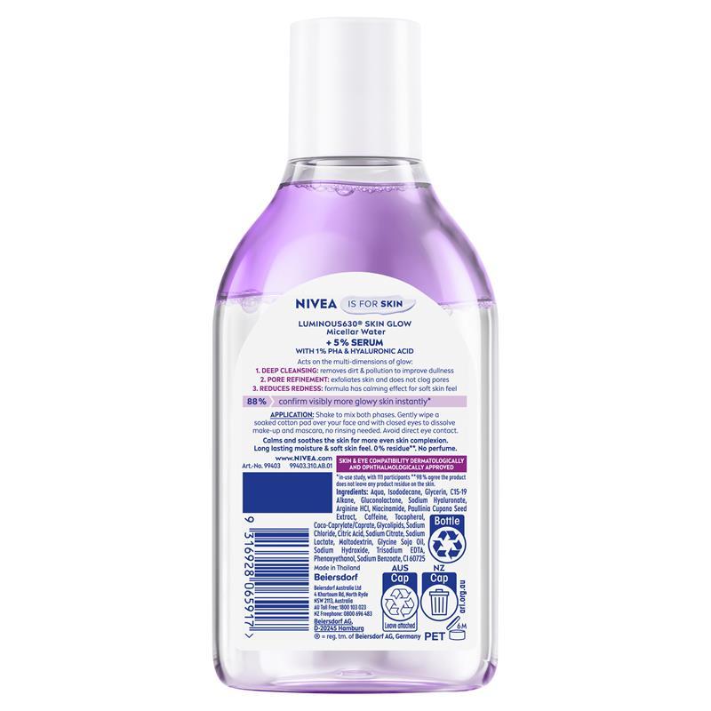 NIVEA Luminous 630 Skin Glow Micellar Water 400ml
