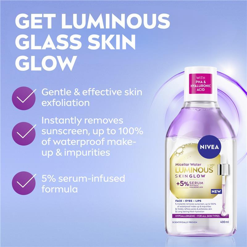 NIVEA Luminous 630 Skin Glow Micellar Water 400ml