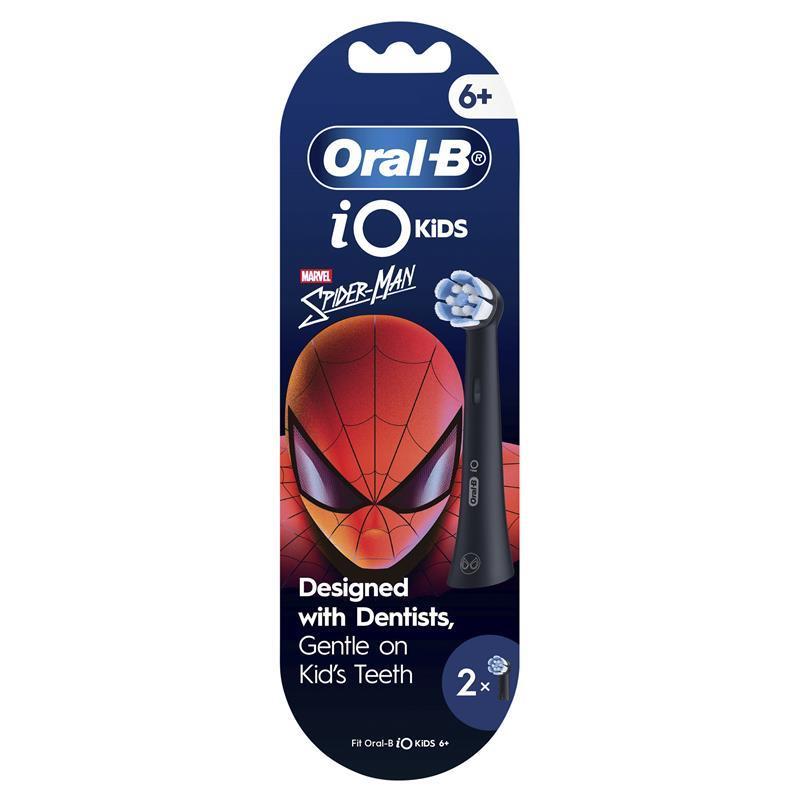 Oral B Electric Toothbrush iO Kids Clean & Gentle Spiderman Refills Black 2 Pack