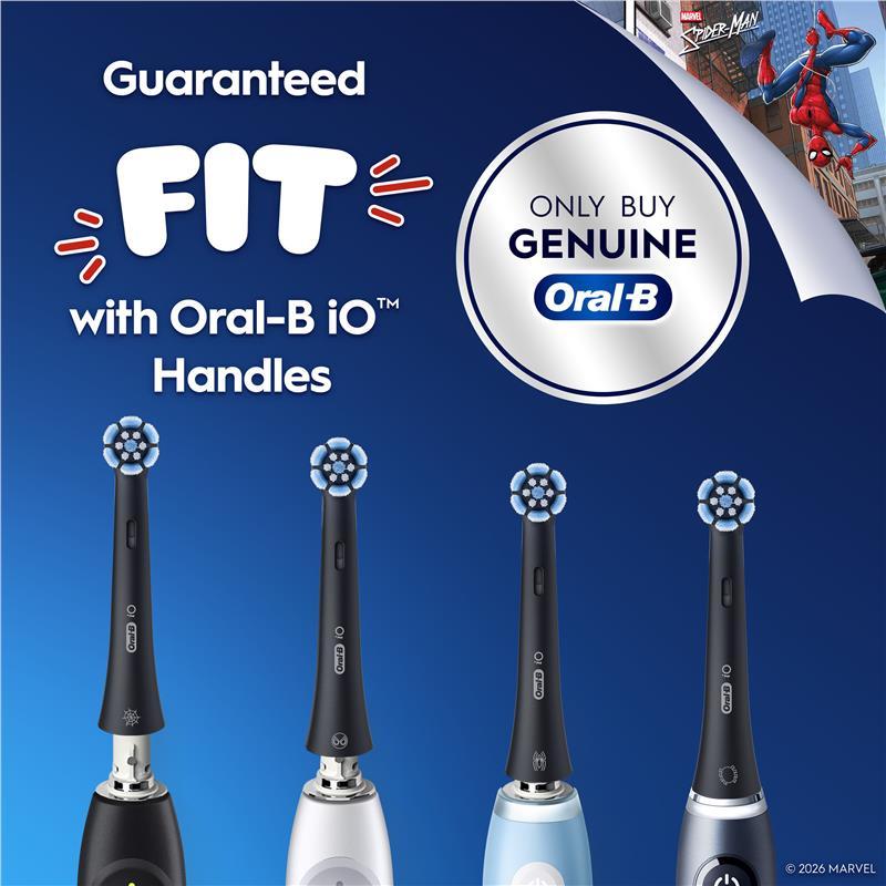 Oral B Electric Toothbrush iO Kids Clean & Gentle Spiderman Refills Black 2 Pack