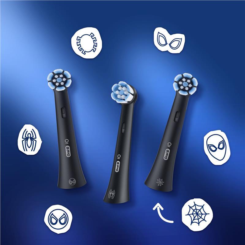 Oral B Electric Toothbrush iO Kids Clean & Gentle Spiderman Refills Black 2 Pack