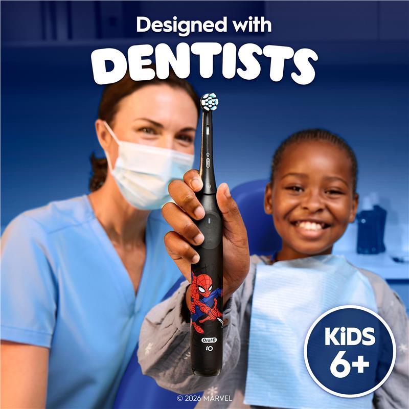 Oral B Electric Toothbrush iO Kids Clean & Gentle Spiderman Refills Black 2 Pack
