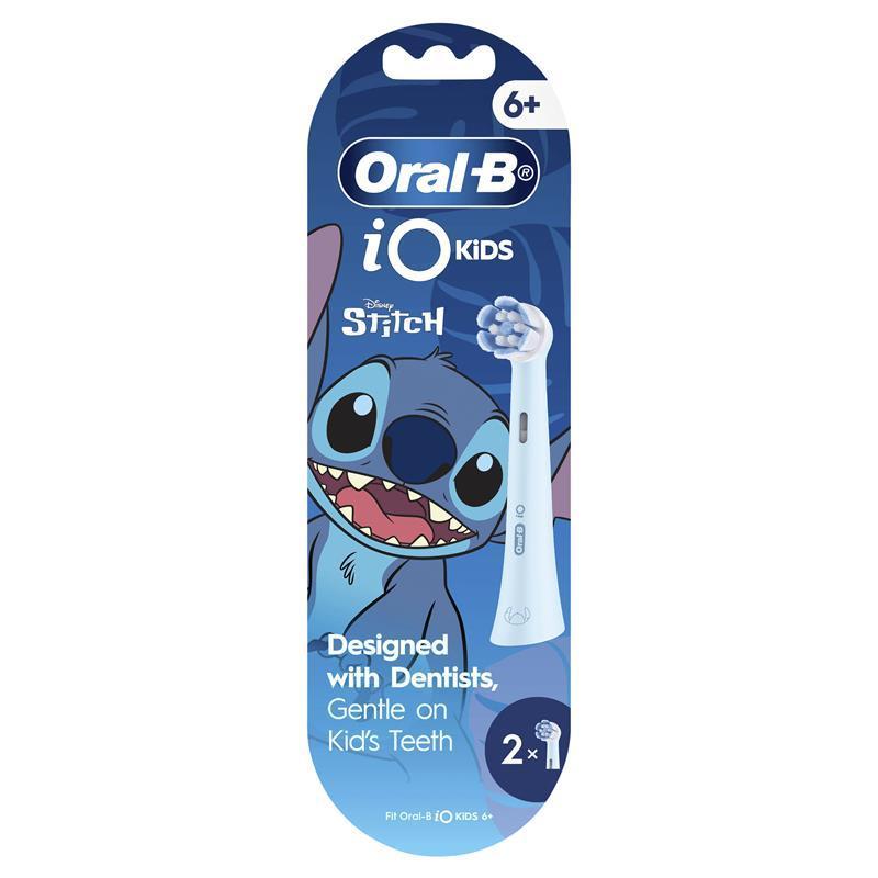 Oral B Electric Toothbrush iO Kids Clean & Gentle Stitch Refills Blue 2 Pack