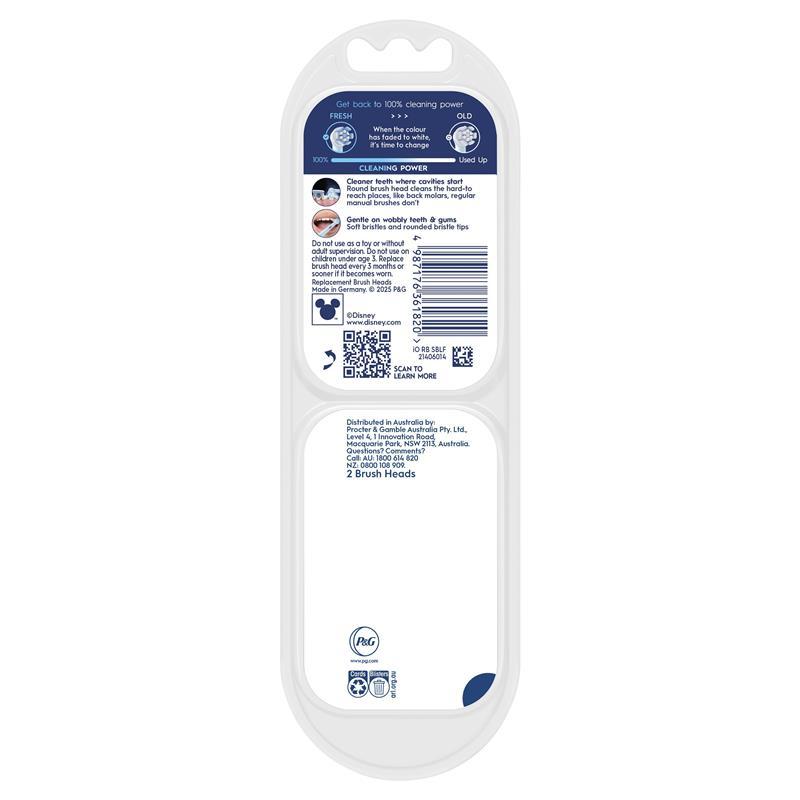 Oral B Electric Toothbrush iO Kids Clean & Gentle Stitch Refills Blue 2 Pack