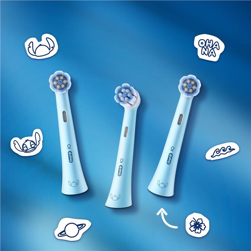 Oral B Electric Toothbrush iO Kids Clean & Gentle Stitch Refills Blue 2 Pack