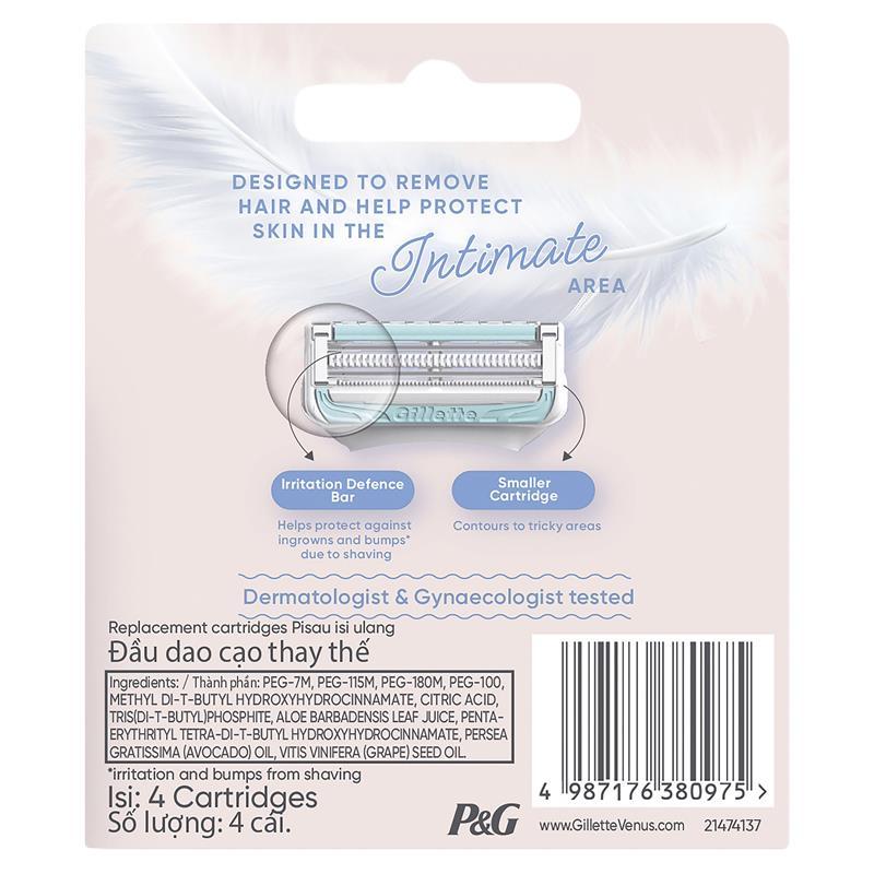 Gillette Venus For Pubic Hair & Skin Razor Blades Refill 4 Packs