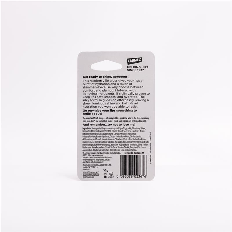 Carmex Lip Gloss with Shimmer Tube Raspberry 10g