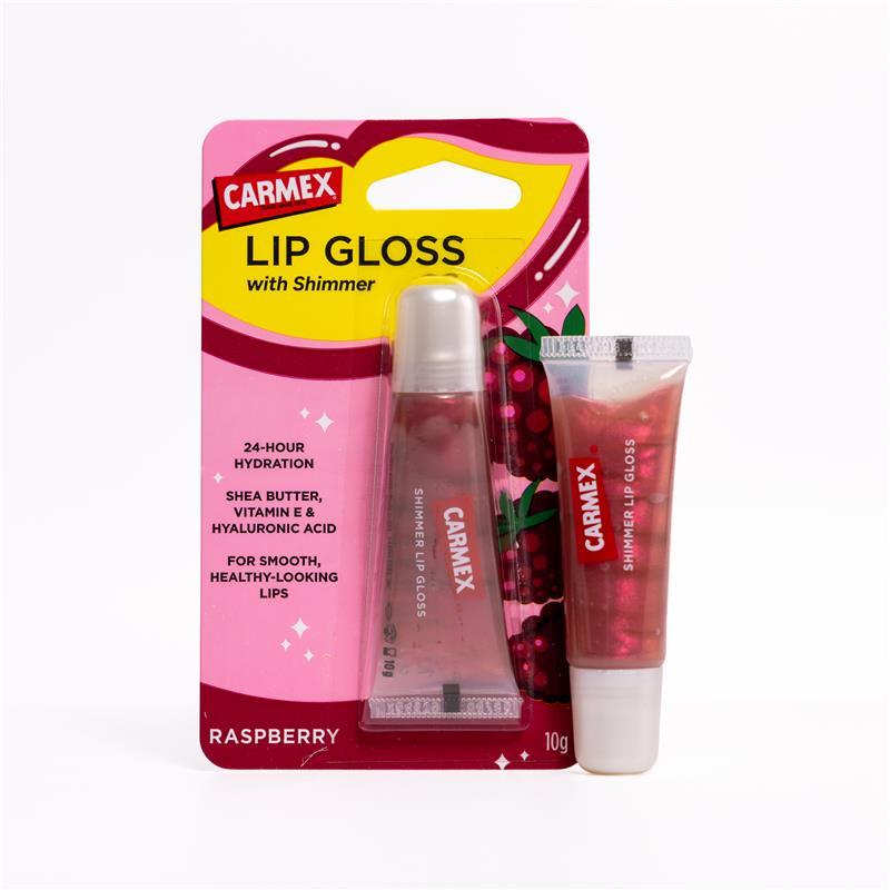 Carmex Lip Gloss with Shimmer Tube Raspberry 10g