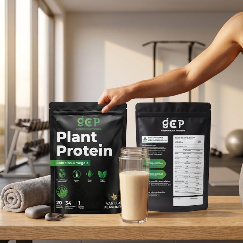 Green Choice Proteins - Vanilla Flavored Protein Powder - Plant Based Protein 1Kg