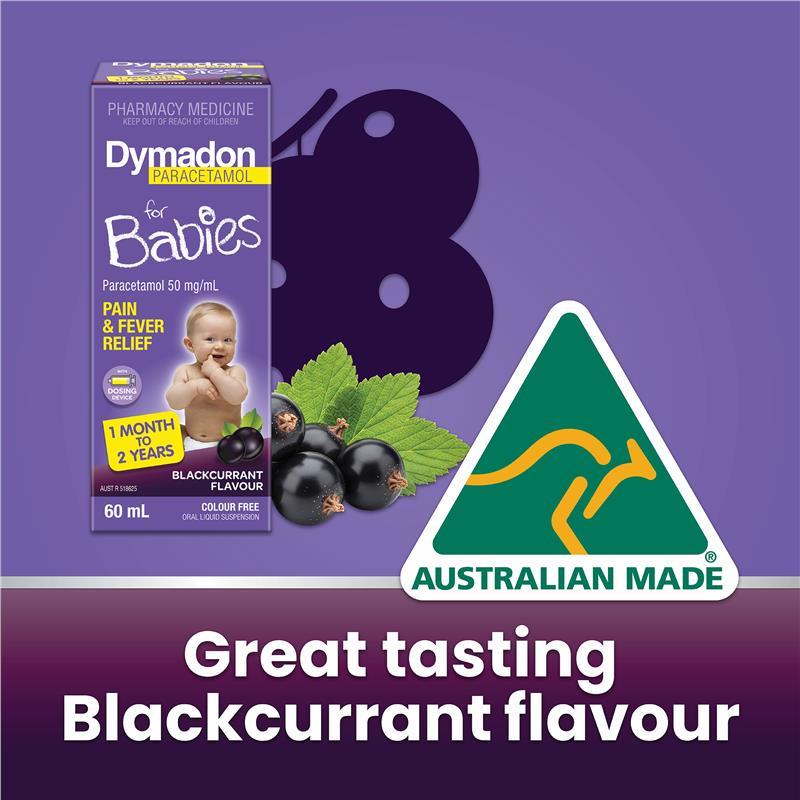 Dymadon for Babies Blackcurrant 1 Month - 2 Years 60ml