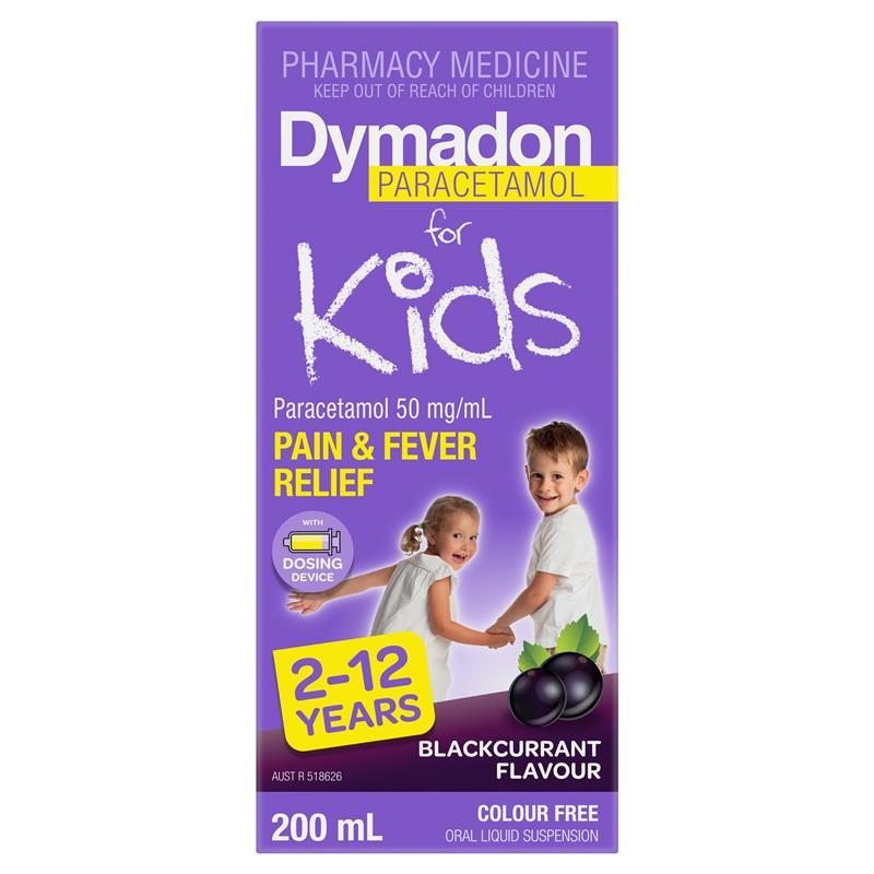 Dymadon for Kids Blackcurrant 2 Years - 12 Years 200ml
