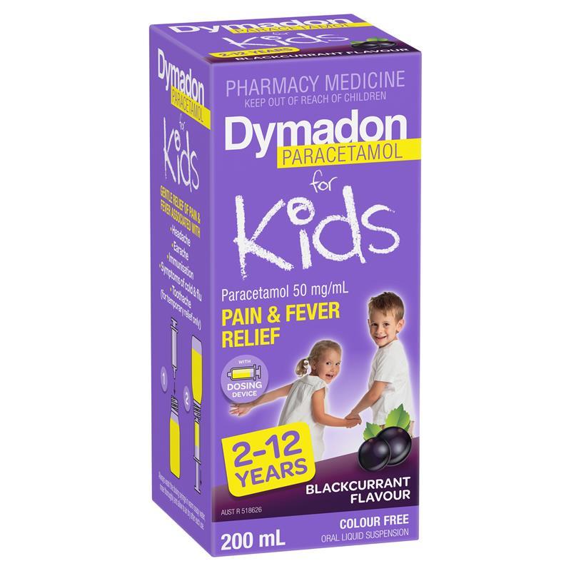 Dymadon for Kids Blackcurrant 2 Years - 12 Years 200ml