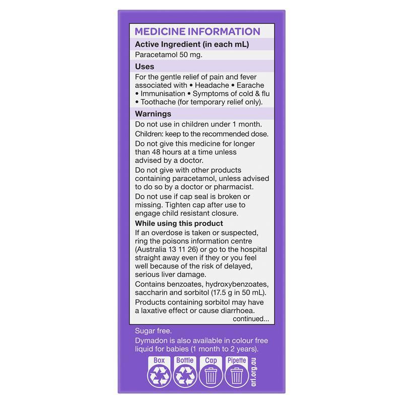 Dymadon for Kids Blackcurrant 2 Years - 12 Years 200ml