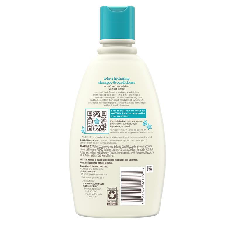 Aveeno Kids 2-in-1 Hydrating Shampoo & Cond 354mL