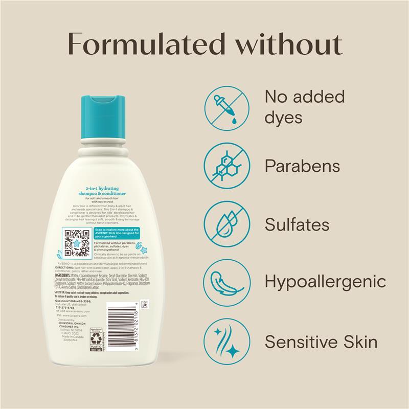 Aveeno Kids 2-in-1 Hydrating Shampoo & Cond 354mL