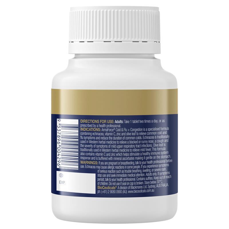 BioCeuticals ArmaForce Cold & Flu + Congestion 60 Tablets