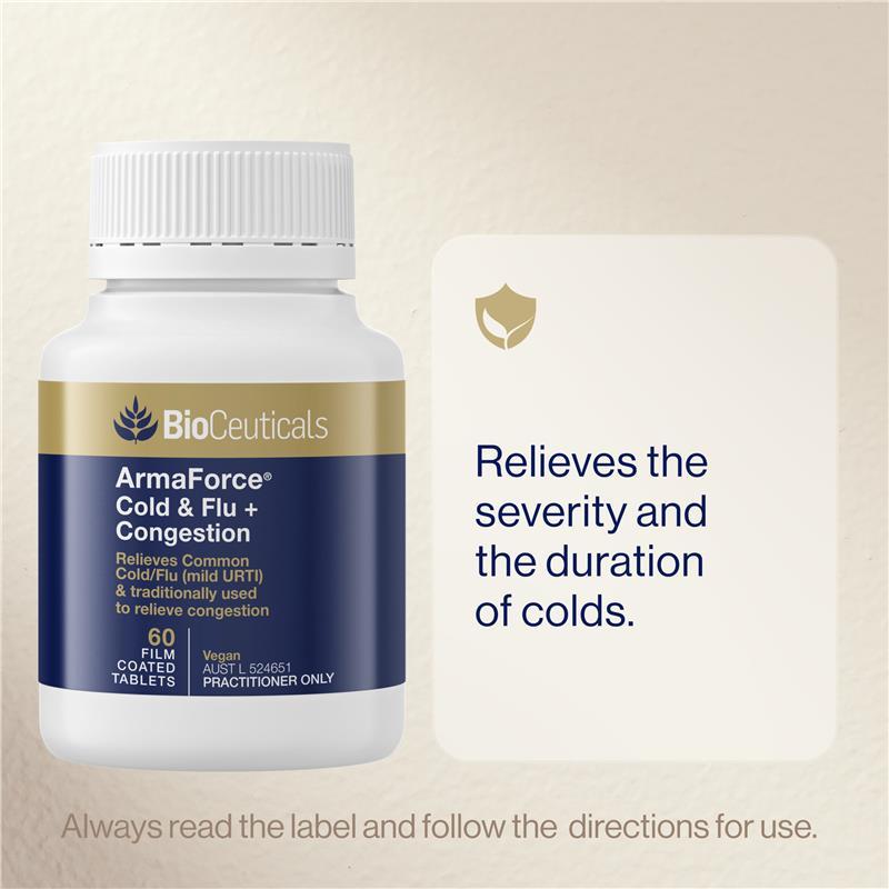 BioCeuticals ArmaForce Cold & Flu + Congestion 60 Tablets