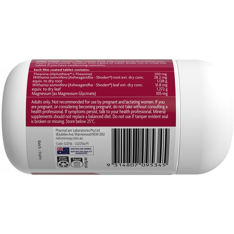 Nature's Way Magnesium Glycinate + Calm 60 Tablets Exclusive Size