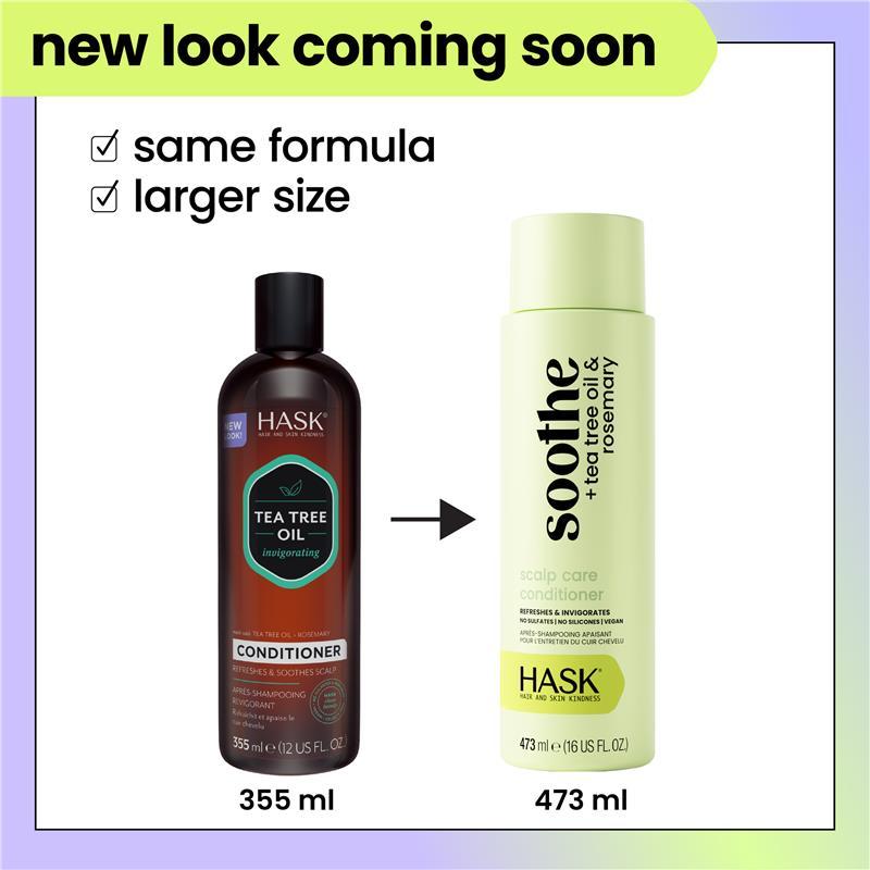 Hask Soothe + Tea Tree Oil & Rosemary Scalp Care Conditioner 473ml