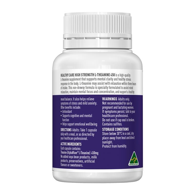 Healthy Care High Strength L-Theanine 450mg 30 Tablets