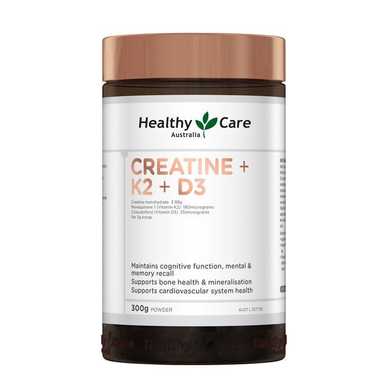 Healthy Care Creatine + K2 + D3 300g Powder