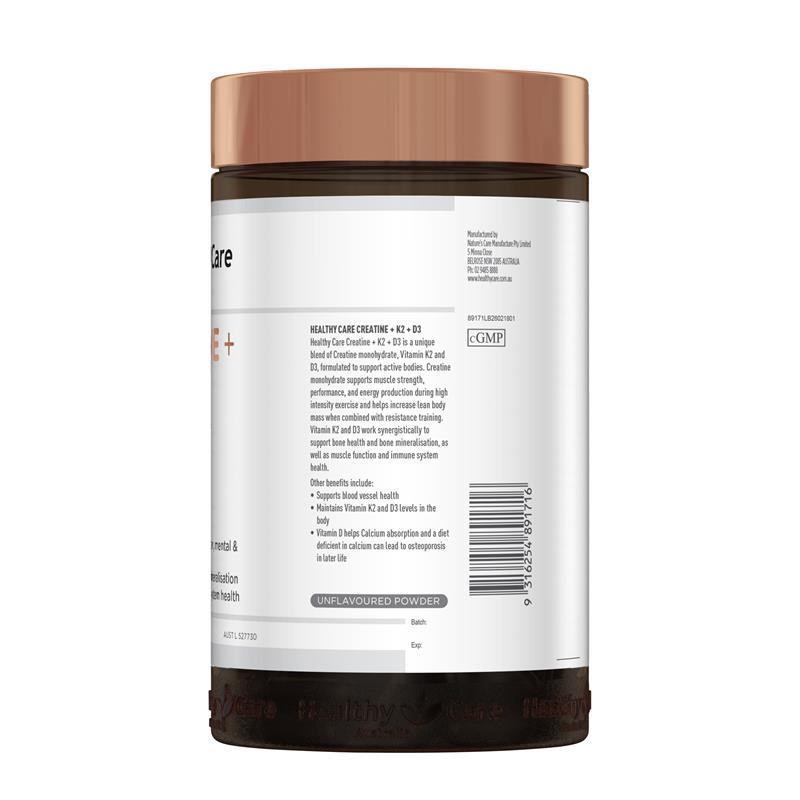 Healthy Care Creatine + K2 + D3 300g Powder