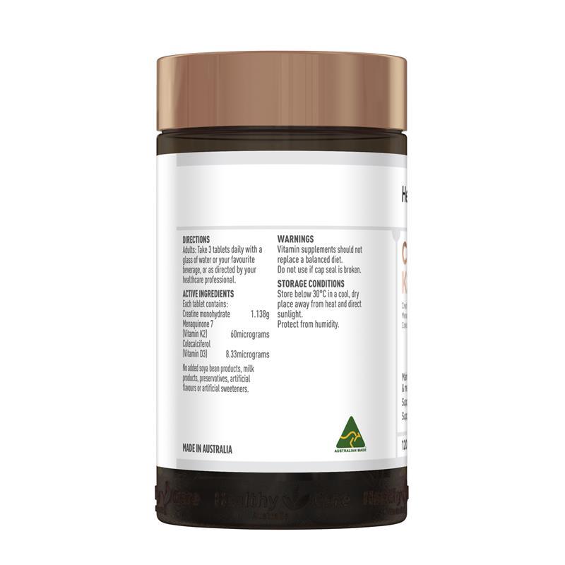 Healthy Care Creatine + K2 + D3 120 Tablets