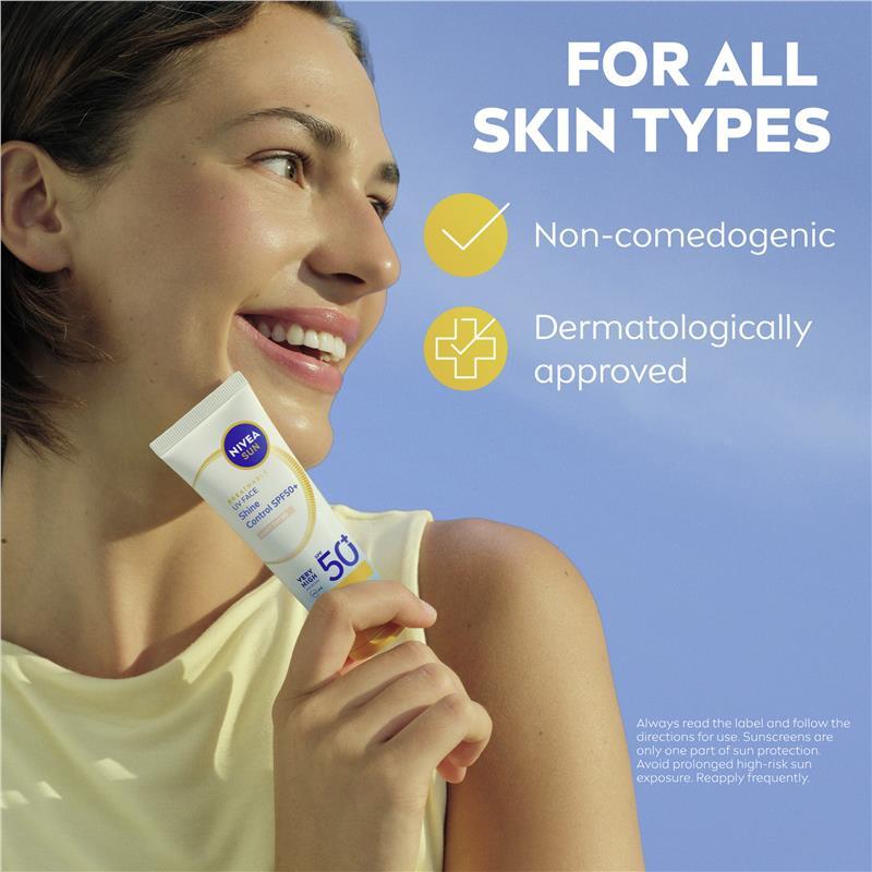 NIVEA Sun UV Face Shine Control SPF50+ Light Tinted 40ml