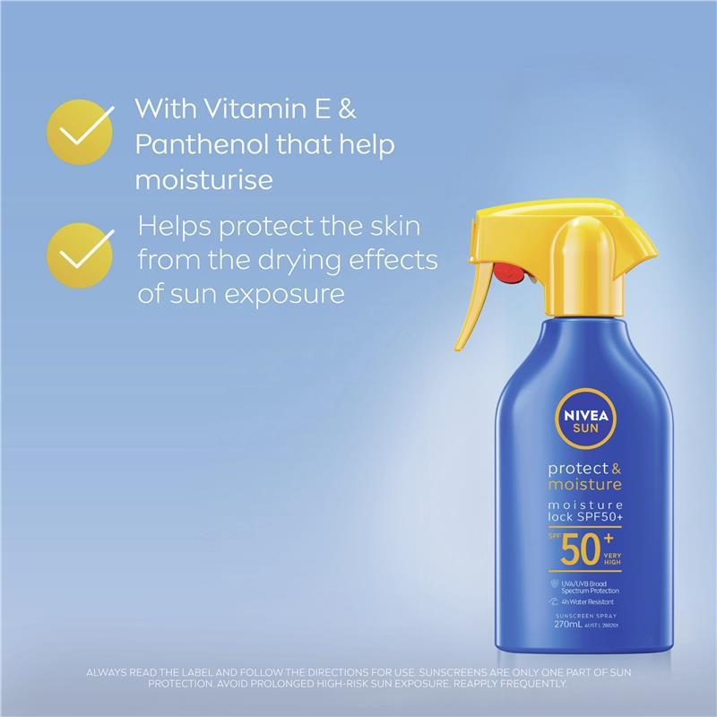 NIVEA Sun Protect & Moisture Trigger Spray SPF50+ 270ml