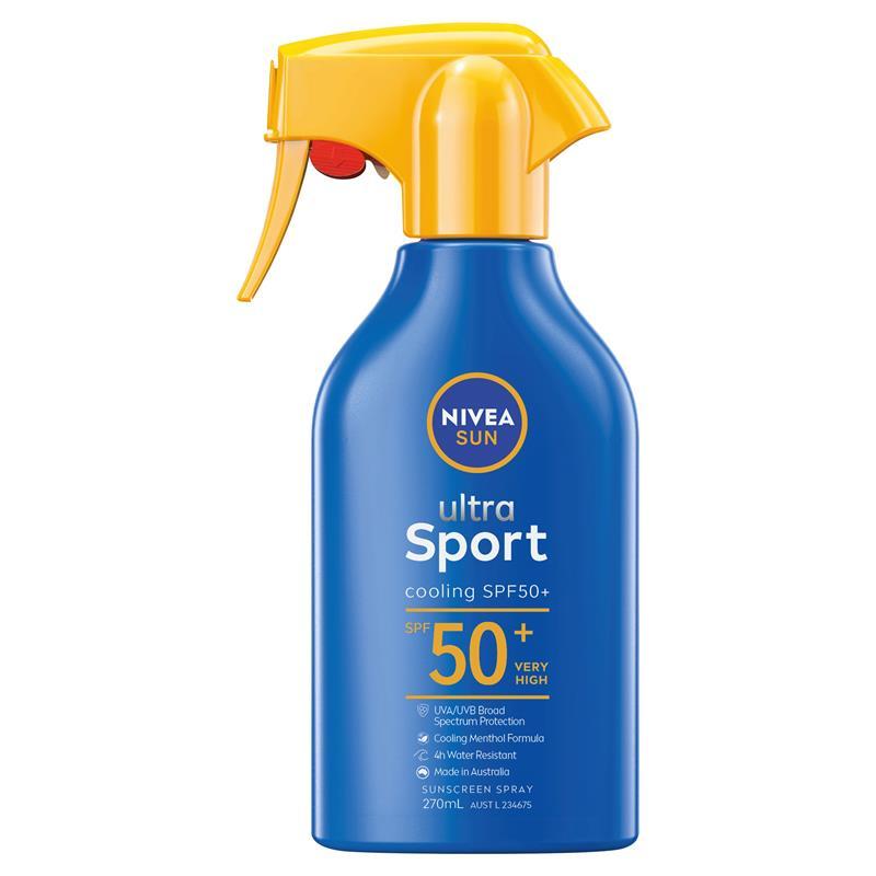 NIVEA Sun Ultra Sport Cooling Sunscreen Trigger Spray SPF50+ 270ml