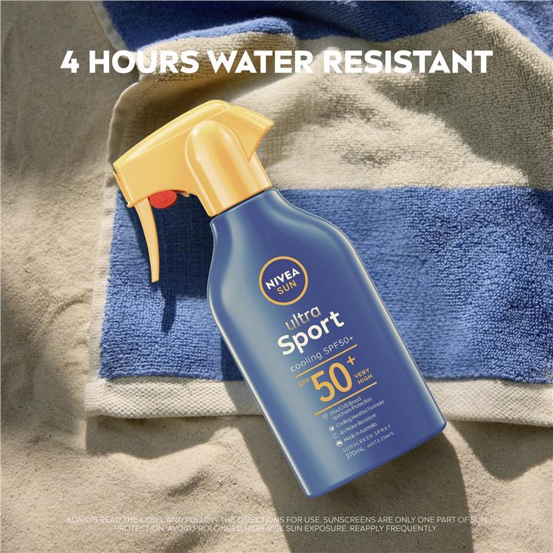 NIVEA Sun Ultra Sport Cooling Sunscreen Trigger Spray SPF50+ 270ml