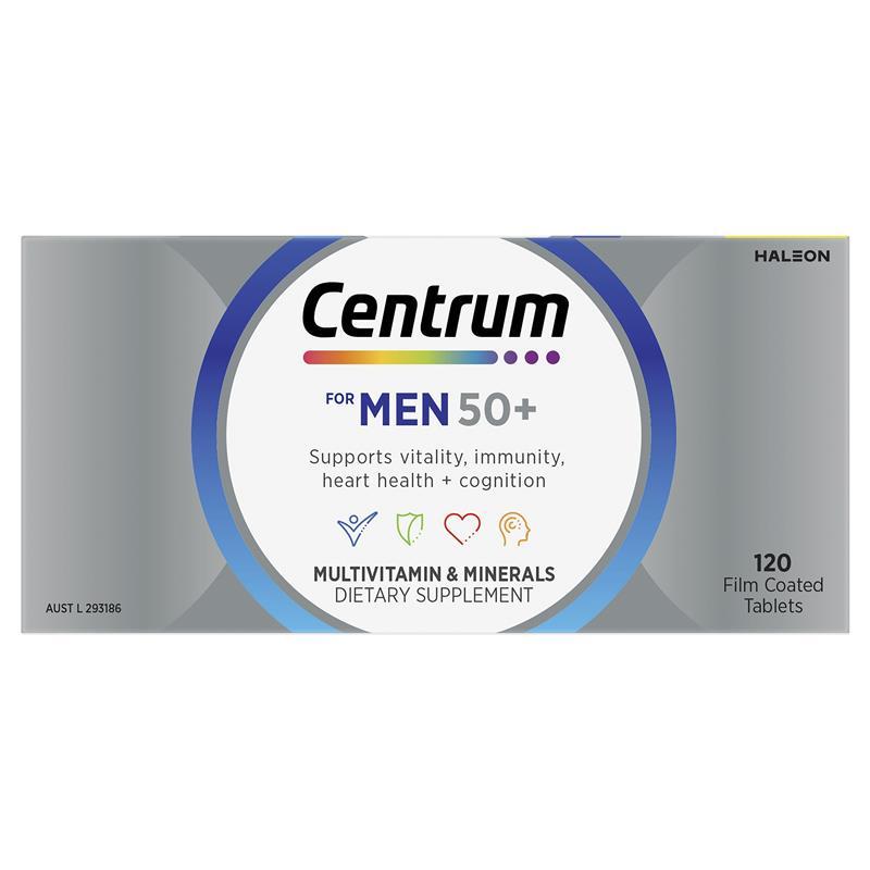 Centrum Multivitamin For Men 50+ 120 Tablets Exclusive Size