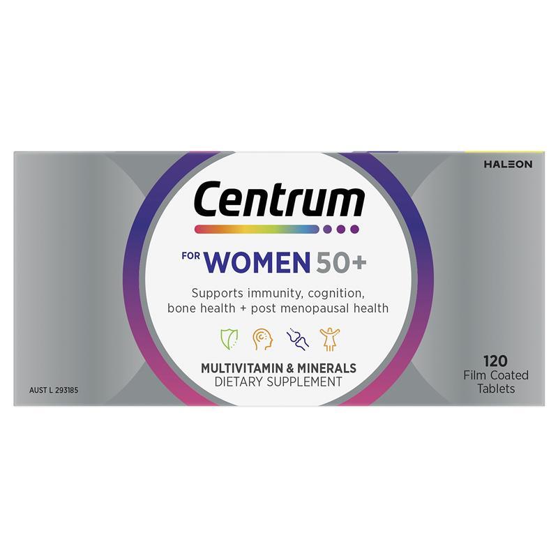Centrum Multivitamin For Women 50+ 120 Tablets Exclusive Size