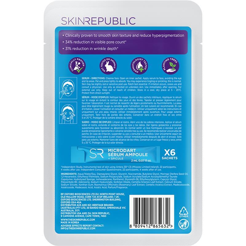 Skin Republic Microdart Serum Ampoule + Spicule (6 X 2ml Serum Ampoules)