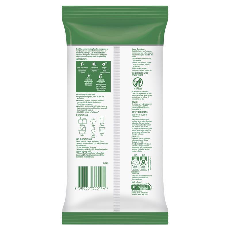 Dettol Multipurpose Wipes Lemon Burst 100 Pack