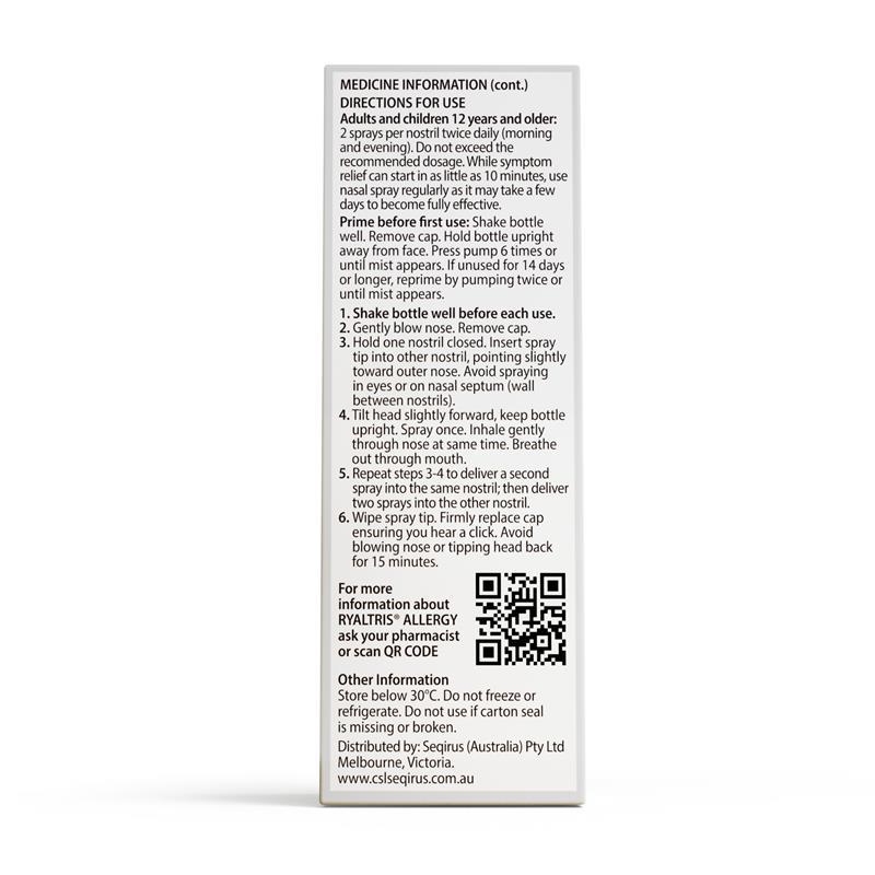 Ryaltris Allergy Nasal Spray 120 Dose