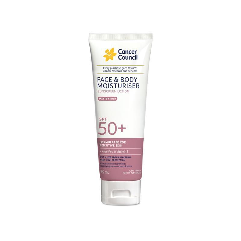 Cancer Council SPF50+ Face & Body Moisturiser 75ml