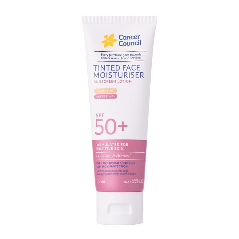 Cancer Council SPF50+ Tinted Face Moisturiser Light 75ml