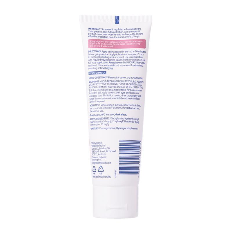 Cancer Council SPF50+ Tinted Face Moisturiser Light 75ml