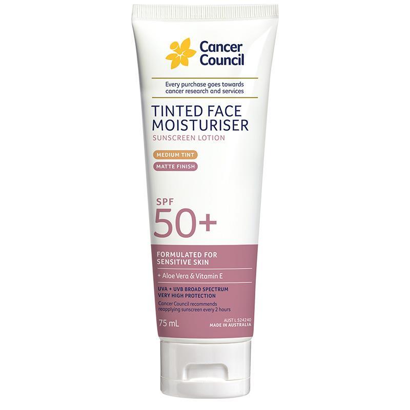Cancer Council SPF50+ Tinted Face Moisturiser Medium 75ml