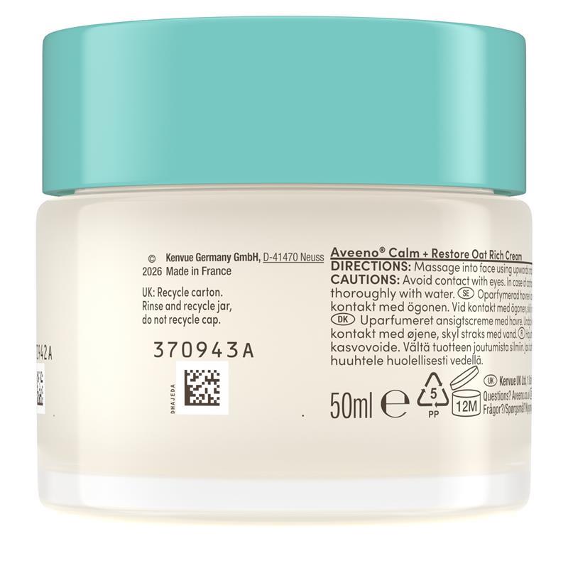 Aveeno Face Calm & Restore Oat Rich Cream 50g
