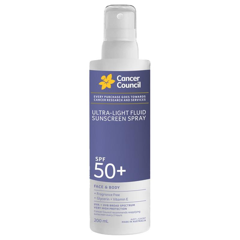 Cancer Council SPF50+ Ultra-Lightweight Sunscreen Spray 200ml