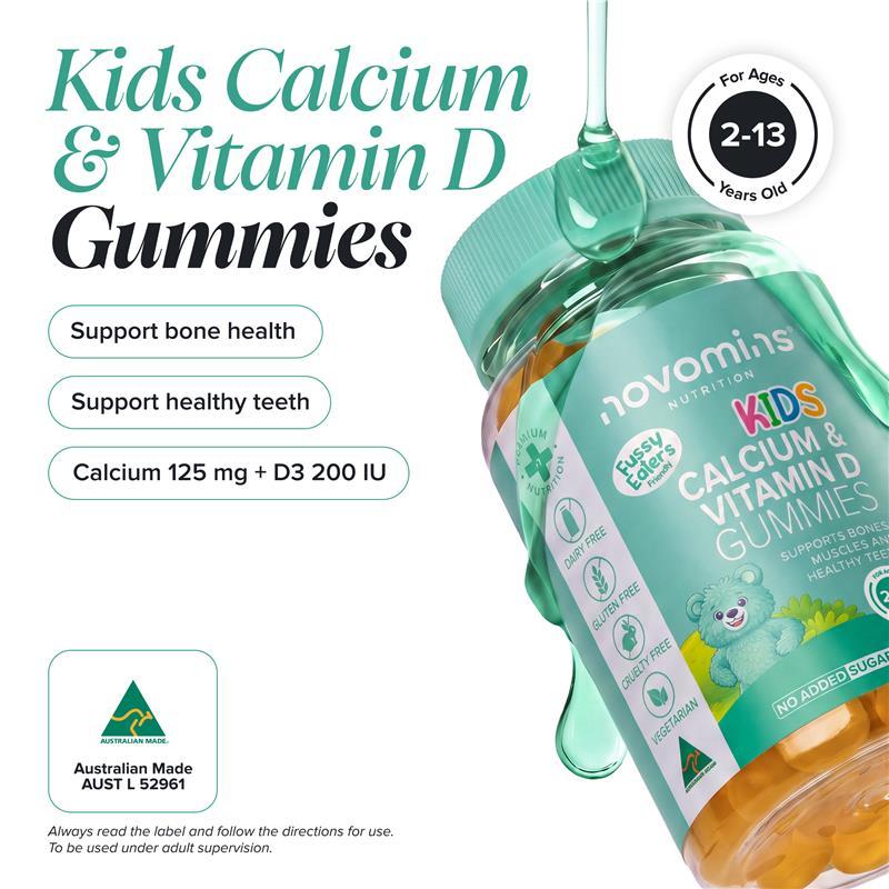 Novomins Kids Calcium & Vitamin D 60 Gummies