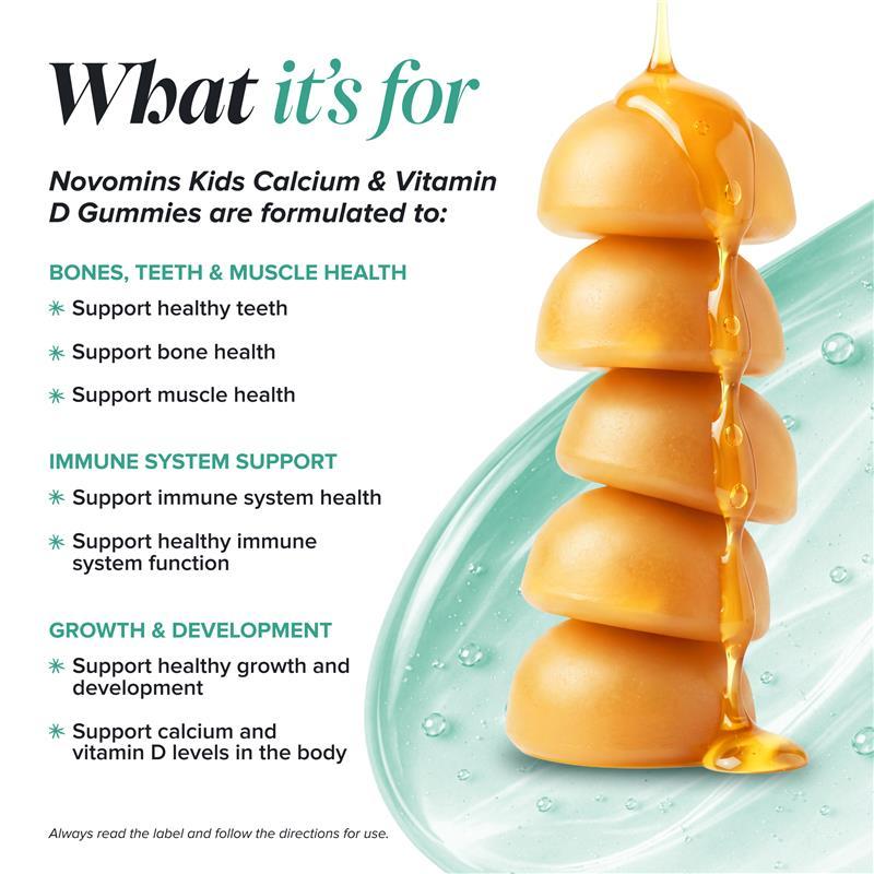 Novomins Kids Calcium & Vitamin D 60 Gummies